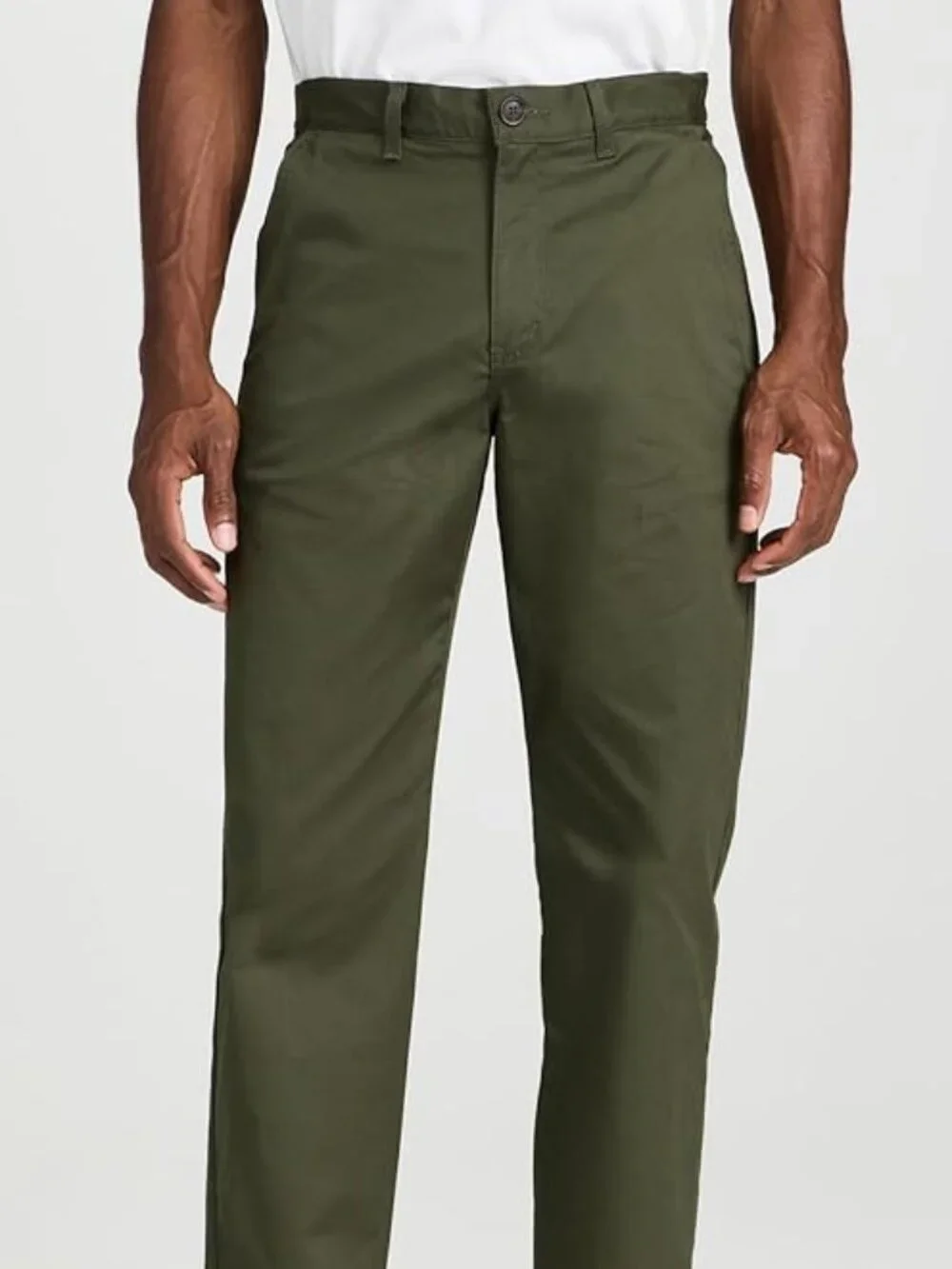 NAKED & FAMOUS Khaki Green Stretch Twill Slim Chino Pants, Size 30 - Picture 2 of 15